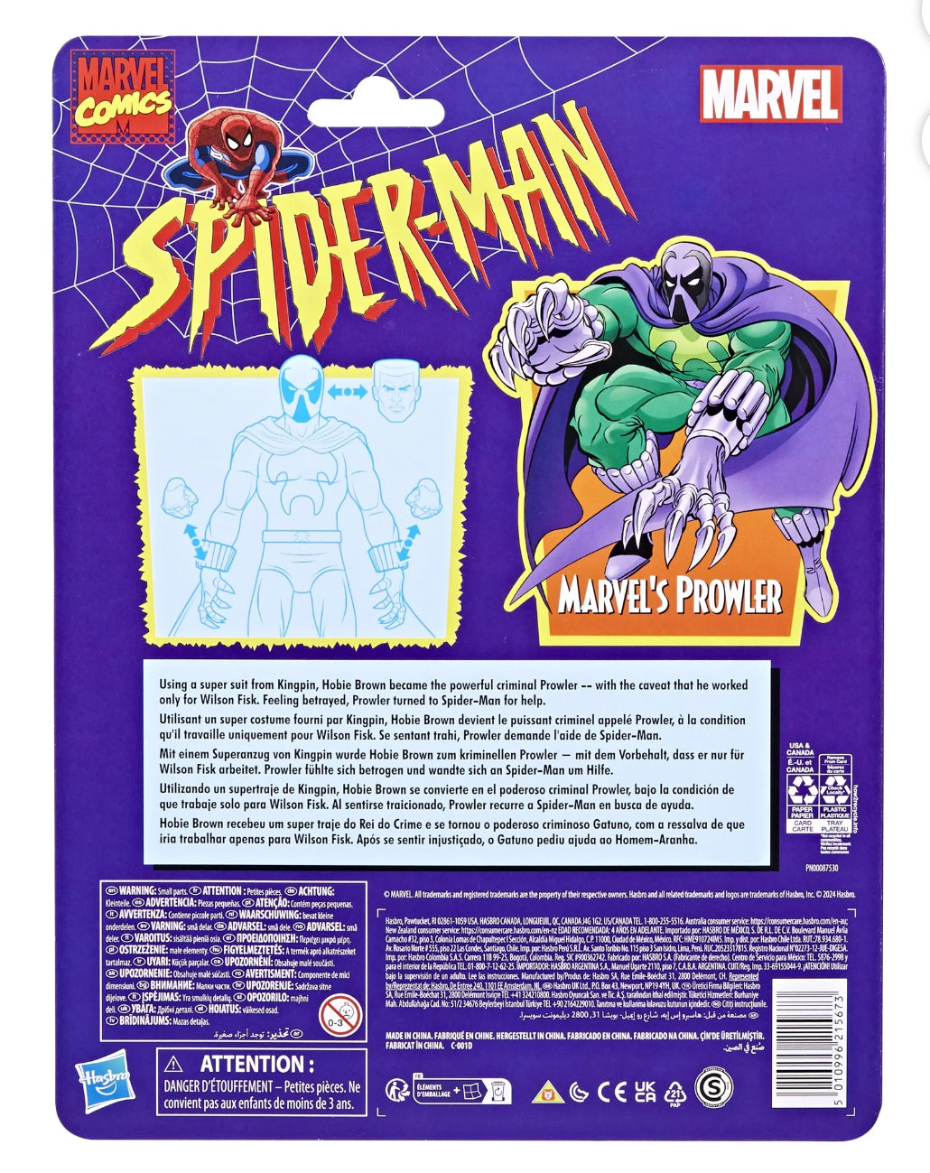 Marvel Legends Series Marvel’s Prowler, Spider-Man: The Animated Series Action Figure (6”)